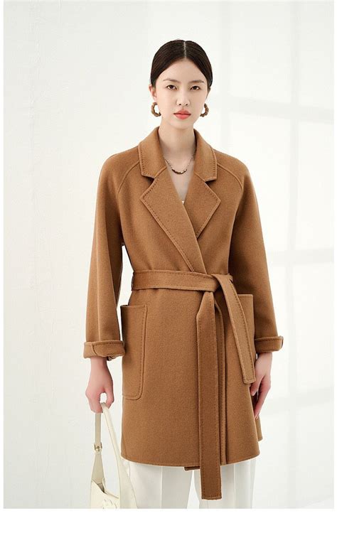 double face pure cashmere coat.